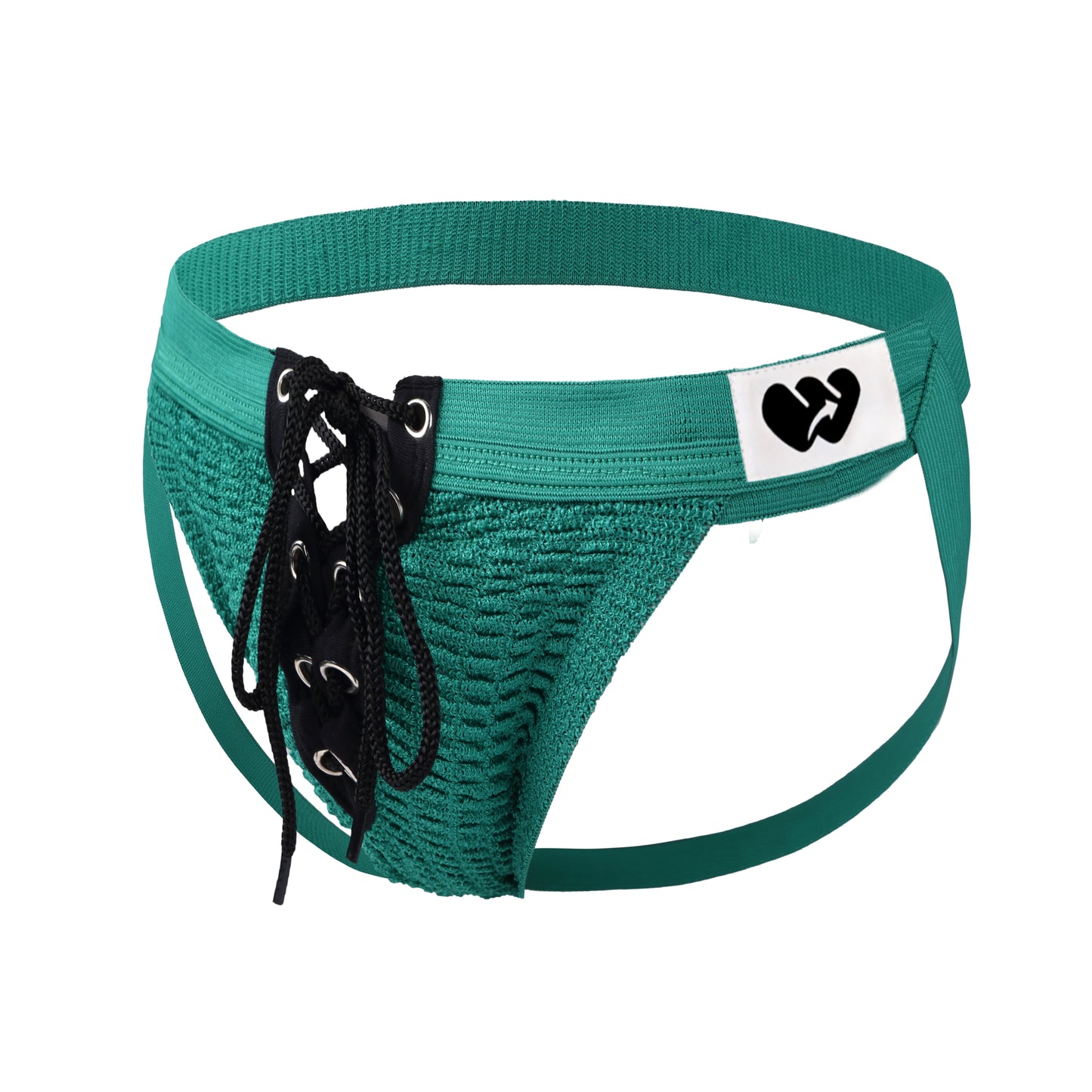 Men's Athletic Supporter Contoured Waistband Lace - Up Front Chain Rings Jockstrap