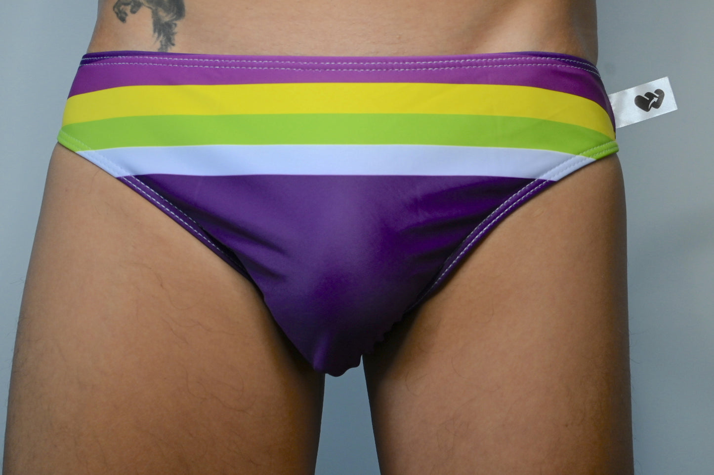 Rainbow slim low rise mini swim briefs for tanning
