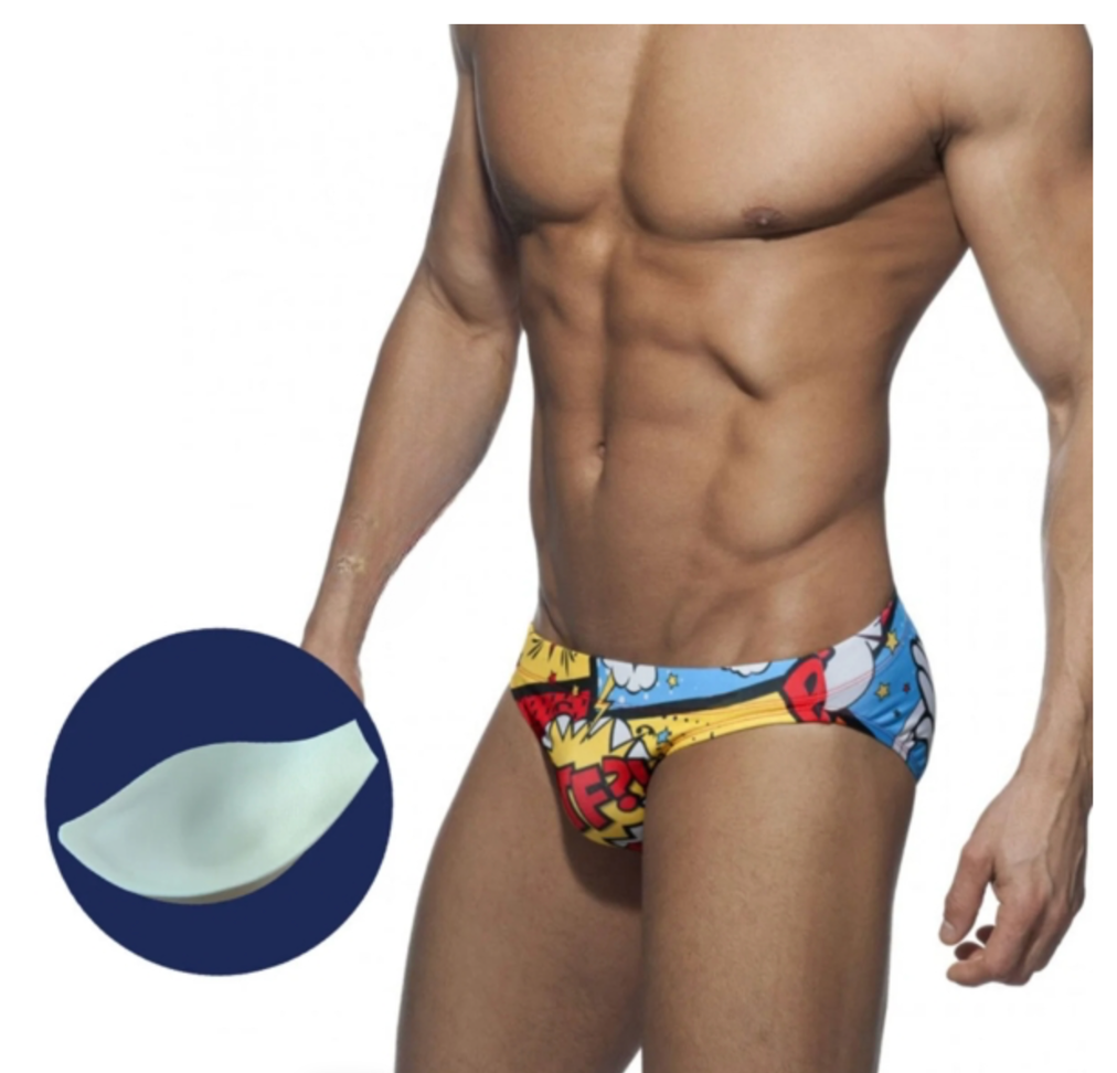 Men's WTF Naughty Comic Enhancing Swim Briefs
