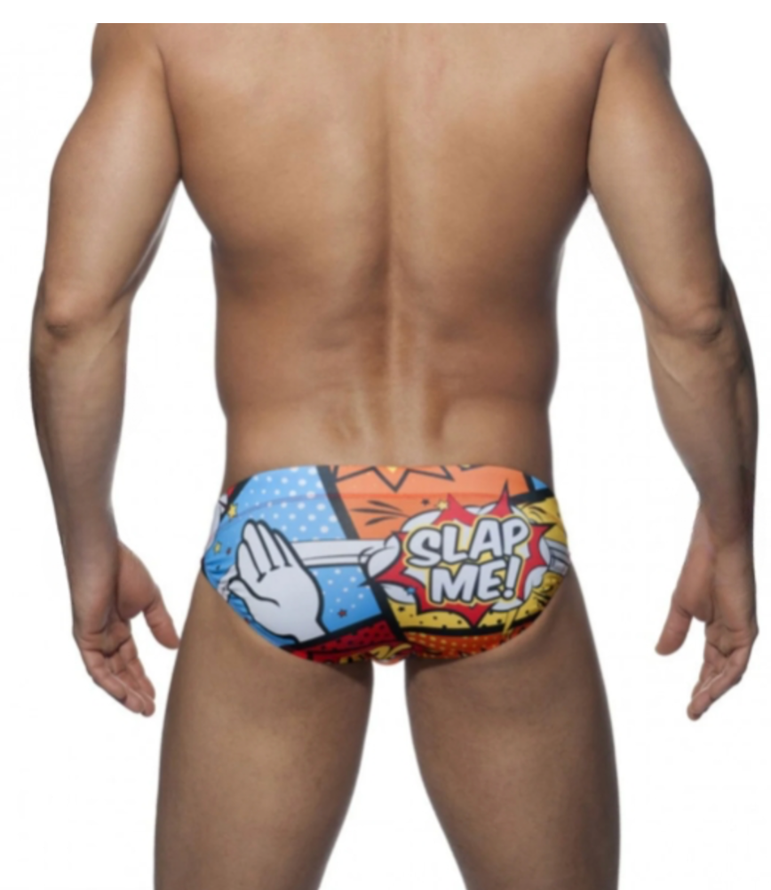 Men's WTF Naughty Comic Enhancing Swim Briefs