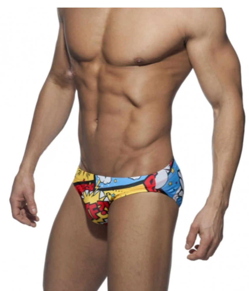 Men's WTF Naughty Comic Enhancing Swim Briefs