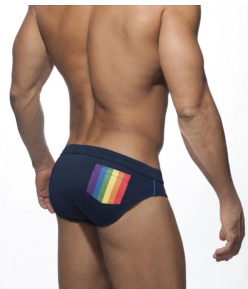 Men's Rainbow Back Pocket Swim Briefs