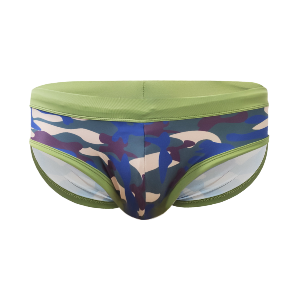 Men's Camouflage Flattering Fit Swim Briefs