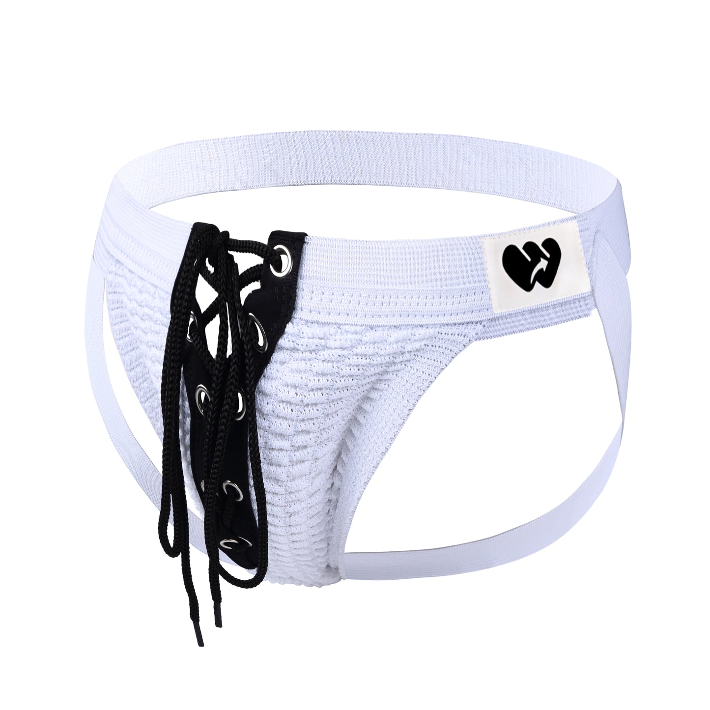 Athletic Supporter Contoured Waistband Lace - Up Front Chain Rings Jockstrap