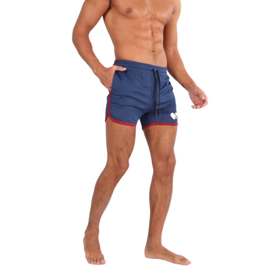Top Spot Apparel Men's 3.5"-4.5" Inseam Retro Athletic Workout Shorts with Pockets for Bodybuilding, Training, Running
