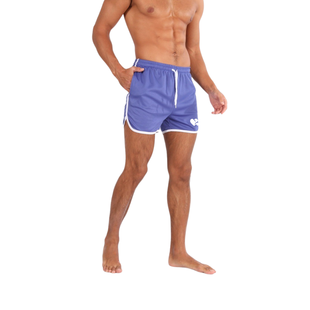 Top Spot Apparel Men's 3.5"-4.5" Inseam Retro Athletic Workout Shorts with Pockets for Bodybuilding, Training, Running