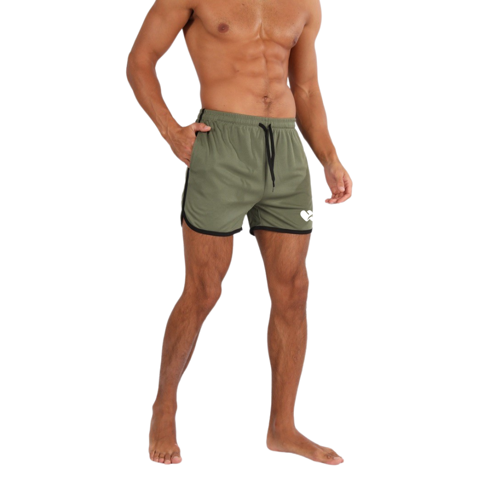 Top Spot Apparel Men's 3.5"-4.5" Inseam Retro Athletic Workout Shorts with Pockets for Bodybuilding, Training, Running