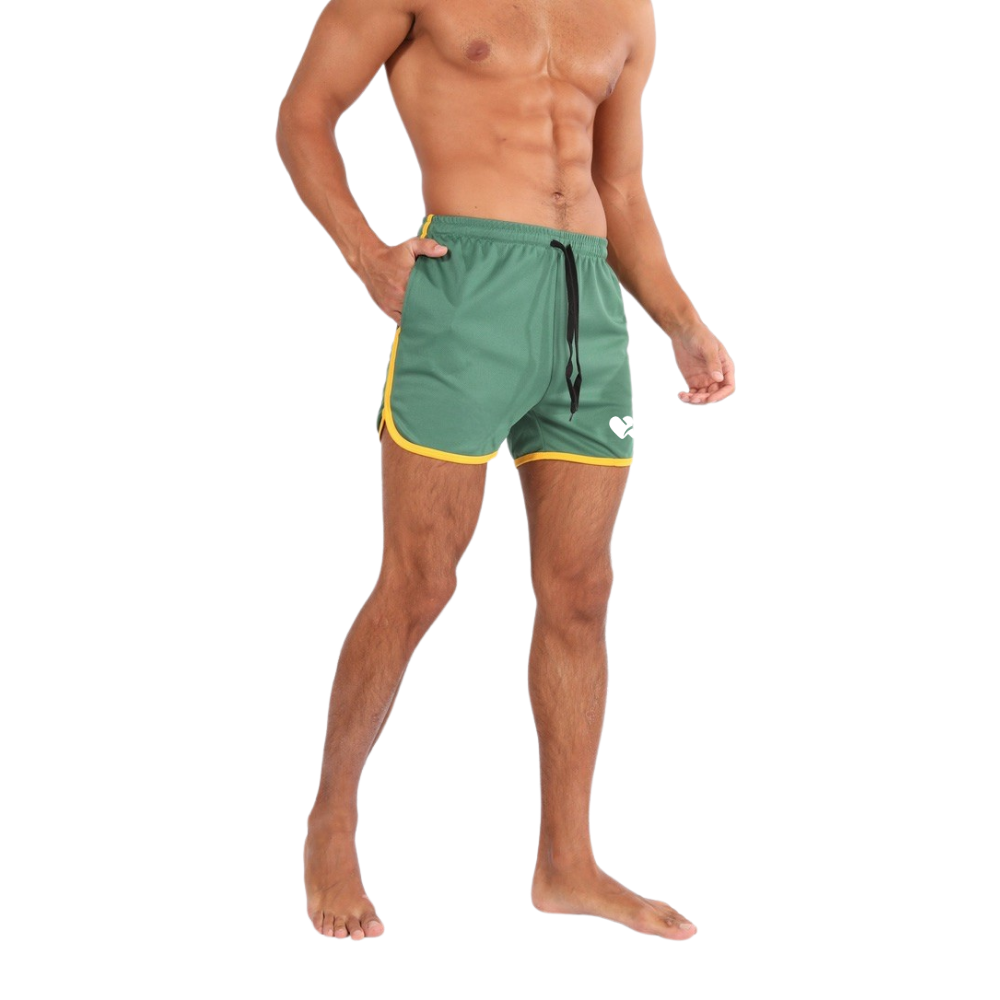 Top Spot Apparel Men's 3.5"-4.5" Inseam Retro Athletic Workout Shorts with Pockets for Bodybuilding, Training, Running