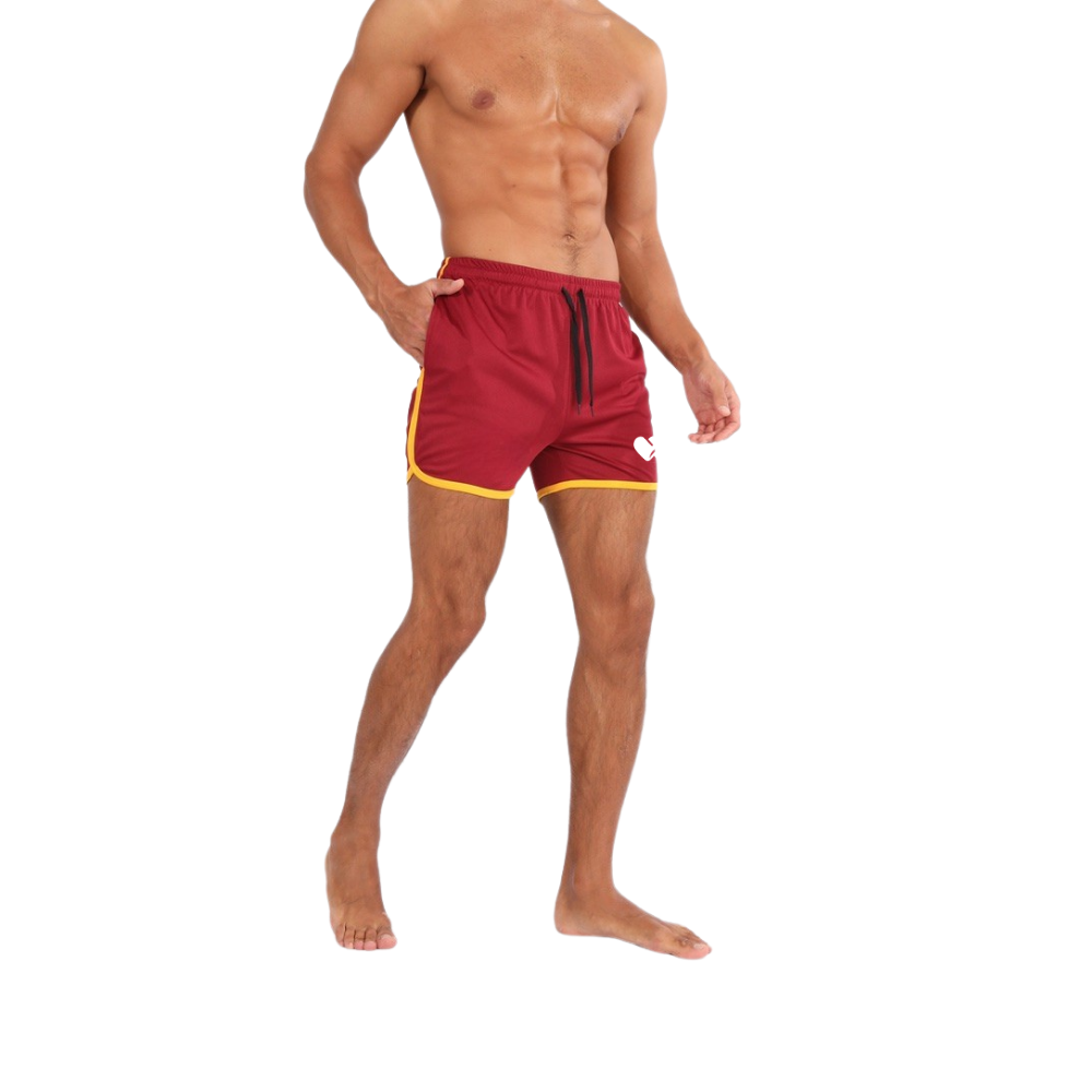 Top Spot Apparel Men's 3.5"-4.5" Inseam Retro Athletic Workout Shorts with Pockets for Bodybuilding, Training, Running