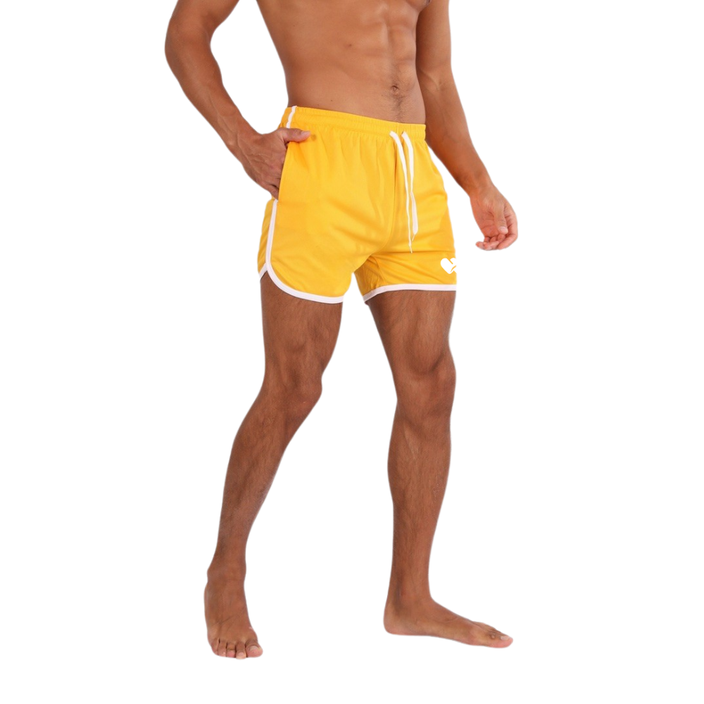 Top Spot Apparel Men's 3.5"-4.5" Inseam Retro Athletic Workout Shorts with Pockets for Bodybuilding, Training, Running