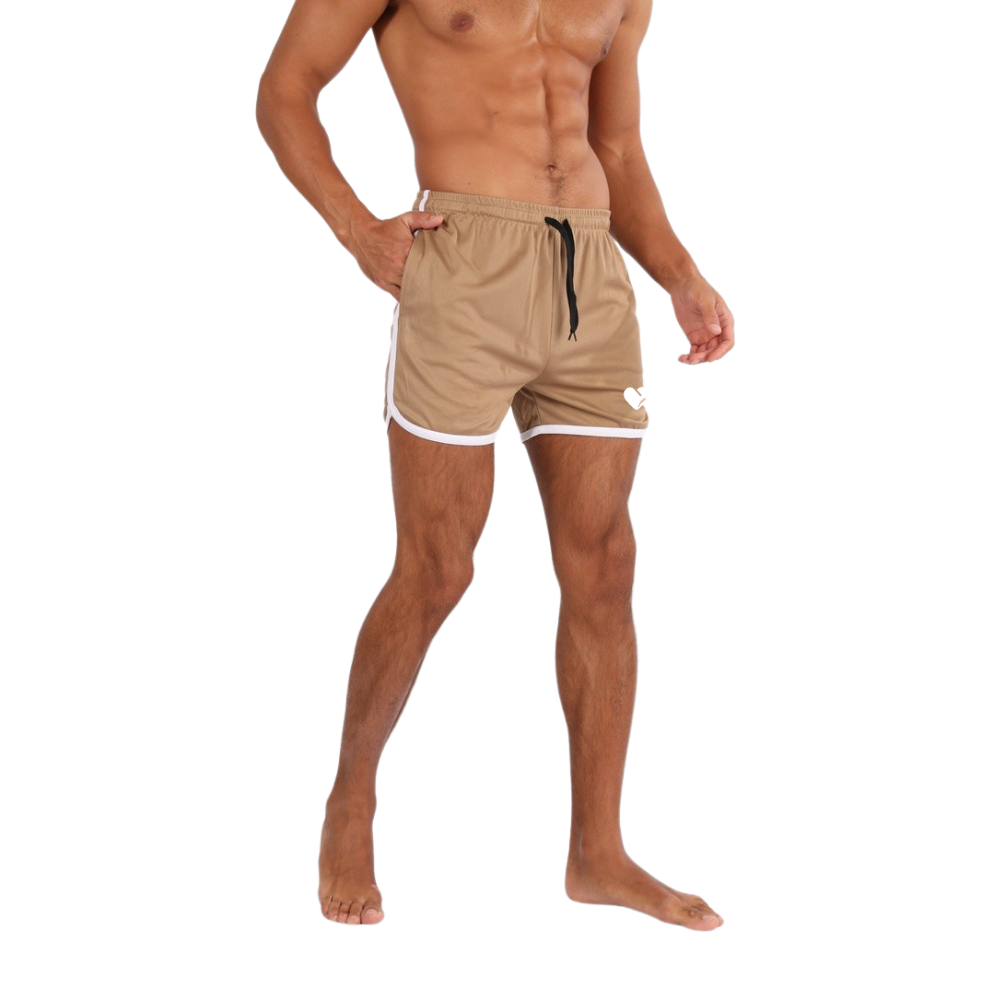 Top Spot Apparel Men's 3.5"-4.5" Inseam Retro Athletic Workout Shorts with Pockets for Bodybuilding, Training, Running