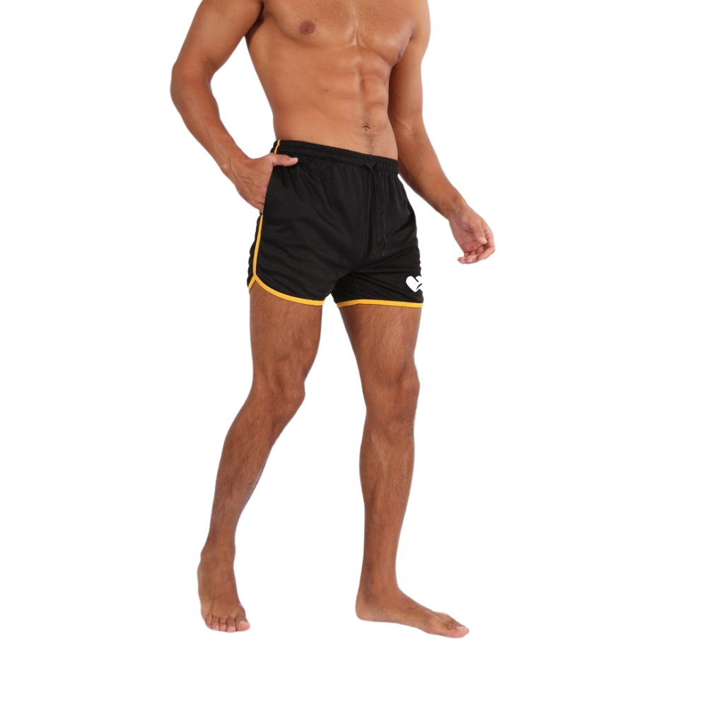 Top Spot Apparel Men's 3.5"-4.5" Inseam Retro Athletic Workout Shorts with Pockets for Bodybuilding, Training, Running