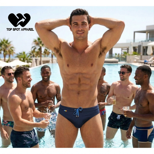 Men's Rainbow Back Pocket Swim Briefs