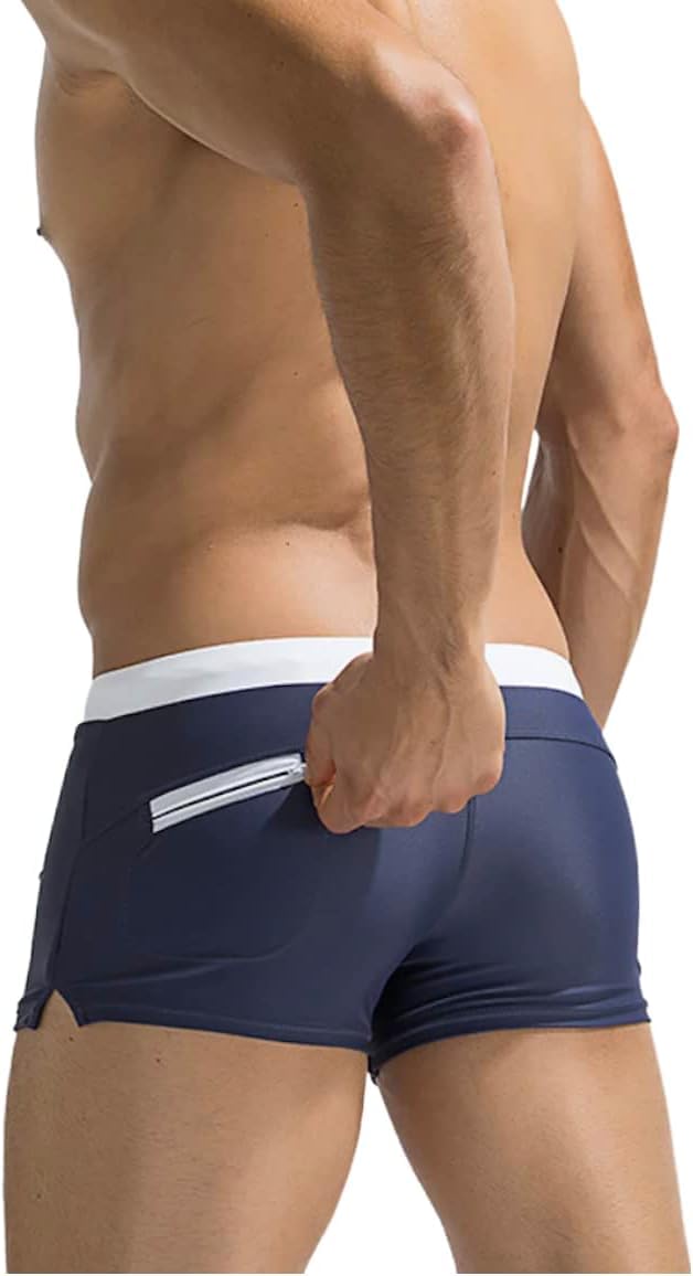 Men's Square Cut Swim Trunks and Drag Suit, Back Pocket
