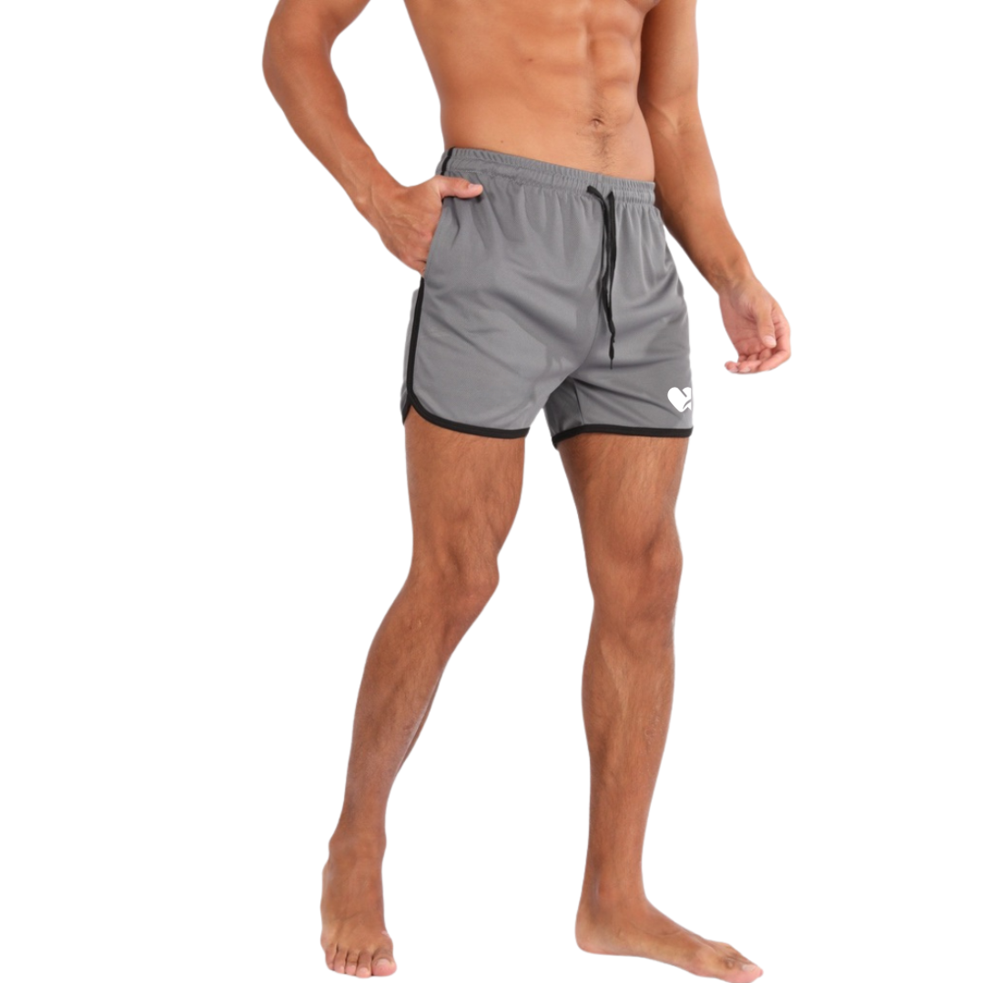 Top Spot Apparel Men's 3.5"-4.5" Inseam Retro Athletic Workout Shorts with Pockets for Bodybuilding, Training, Running