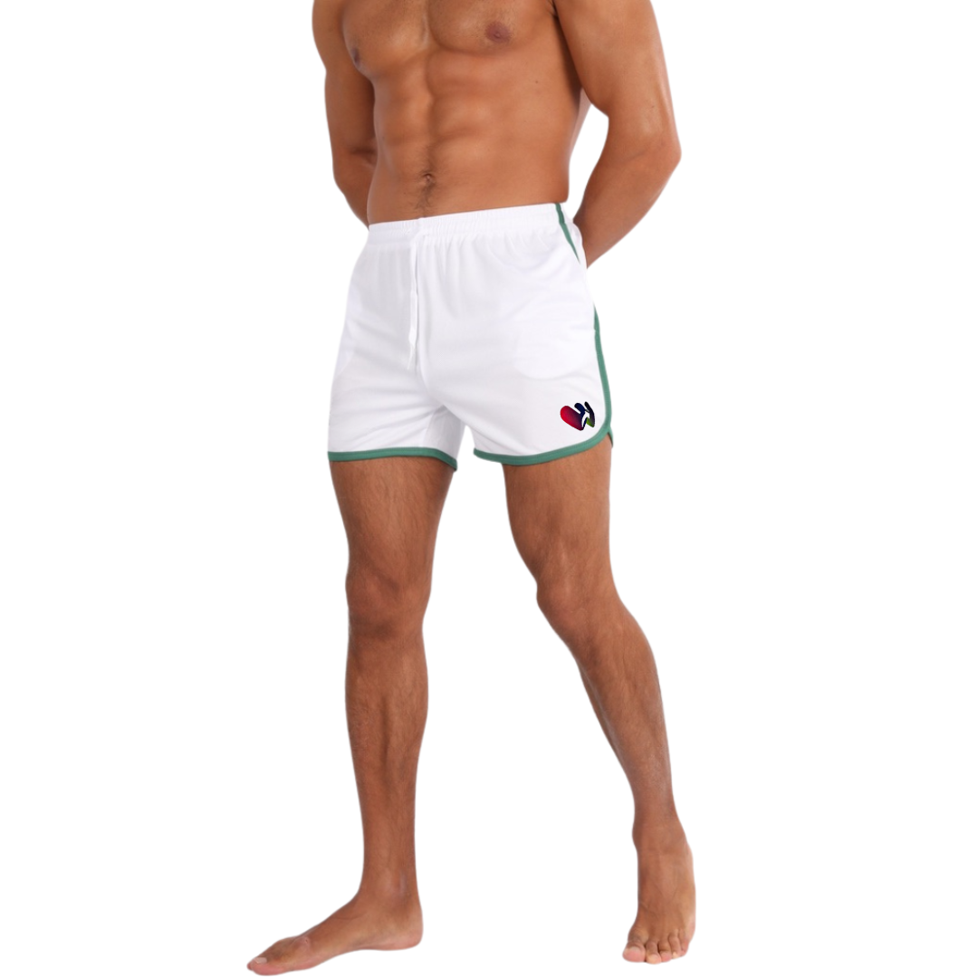 Top Spot Apparel Men's 3.5"-4.5" Inseam Retro Athletic Workout Shorts with Pockets for Bodybuilding, Training, Running