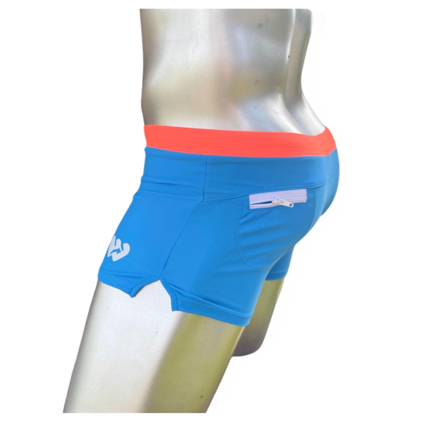 Men's Square Cut Swim Trunks and Drag Suit, Back Pocket