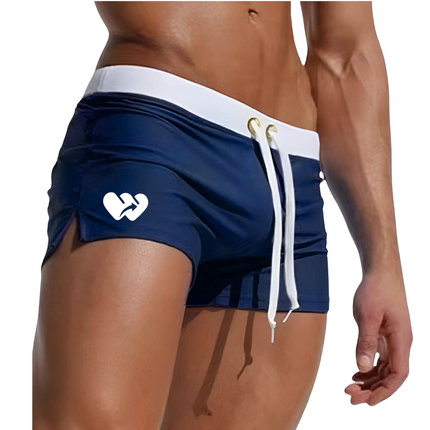 Men's Square Cut Swim Trunks and Drag Suit, Back Pocket