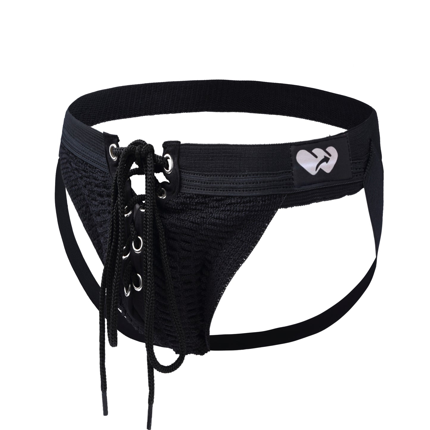 Athletic Supporter Contoured Waistband Lace - Up Front Chain Rings Jockstrap