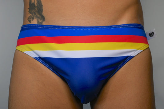 Rainbow slim low rise mini swim briefs for tanning