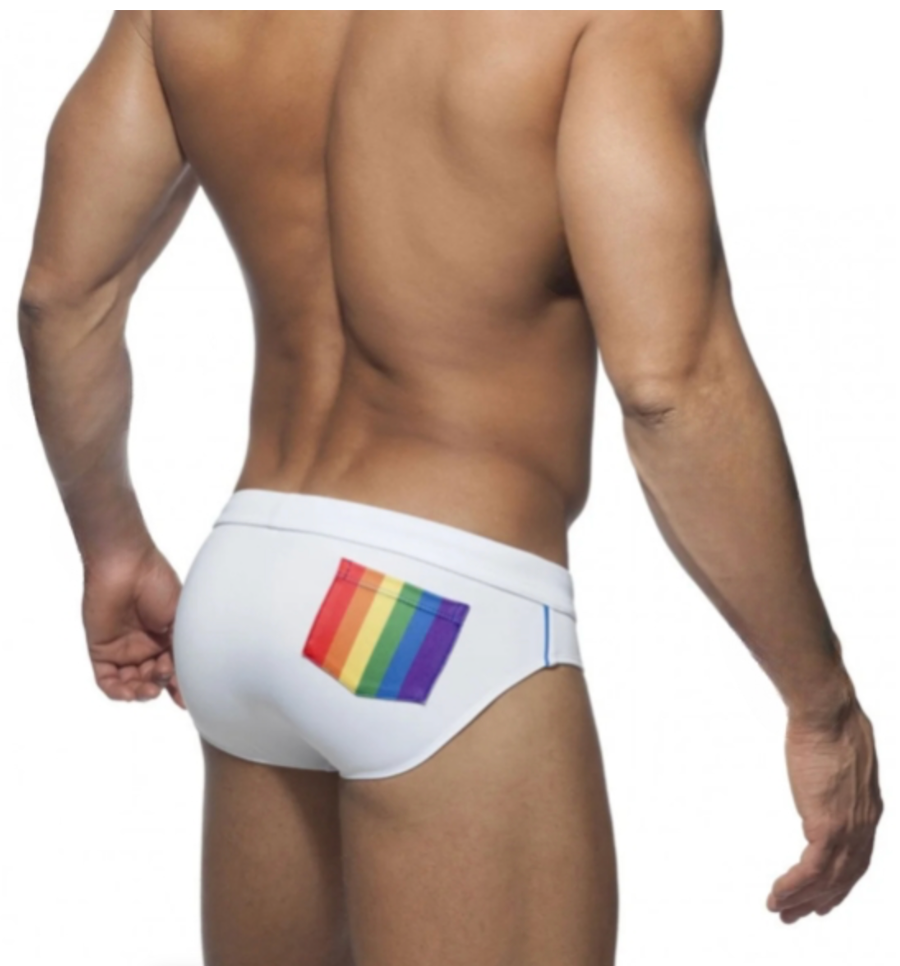 Men's Rainbow Back Pocket Swim Briefs