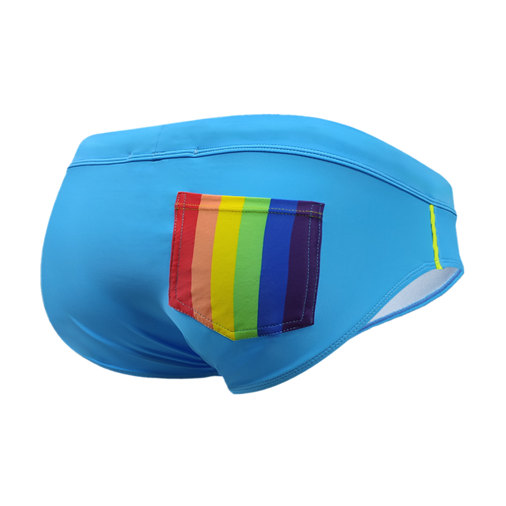 Men's Rainbow Back Pocket Swim Briefs